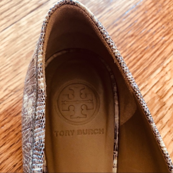 🛍SOLD🛍 TORY BURCH SNAKE SKIN REVA FLATS - Picture 5 of 5